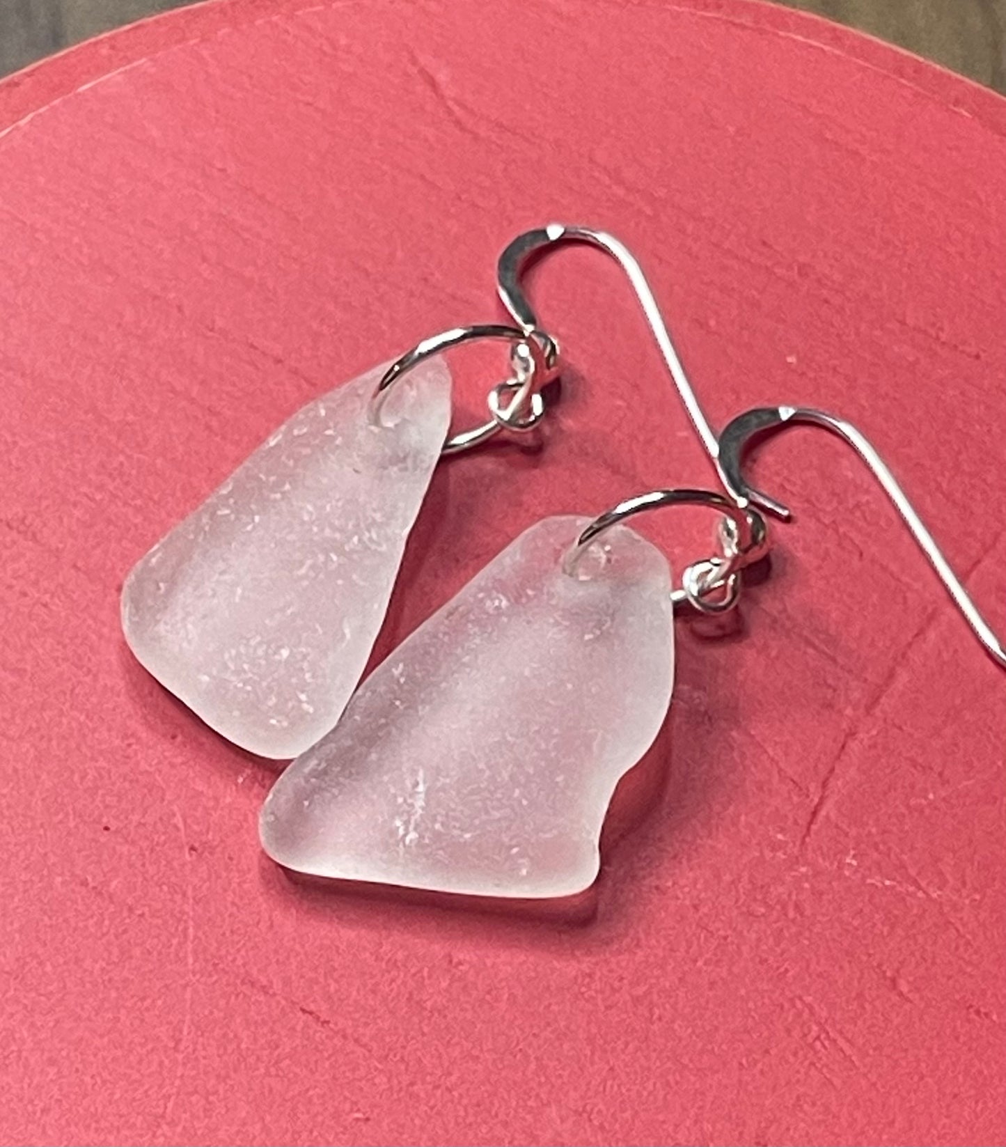 Classic Authentic White Great Lakes Beach Glass earrings