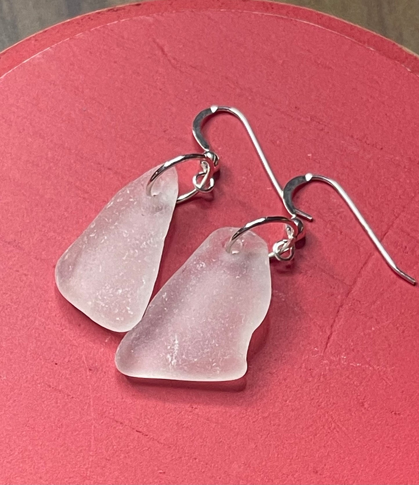 Classic Authentic White Great Lakes Beach Glass earrings