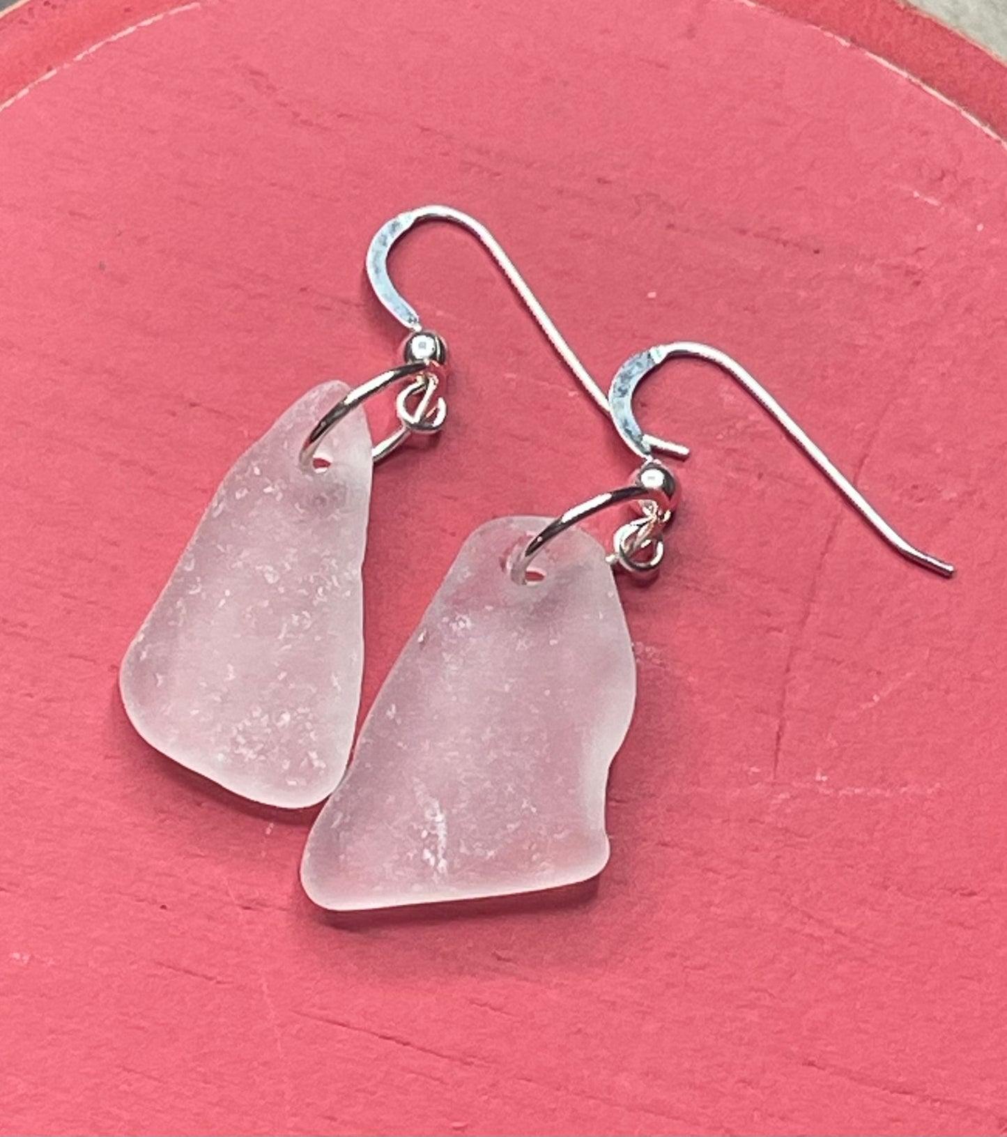 Classic Authentic White Great Lakes Beach Glass earrings