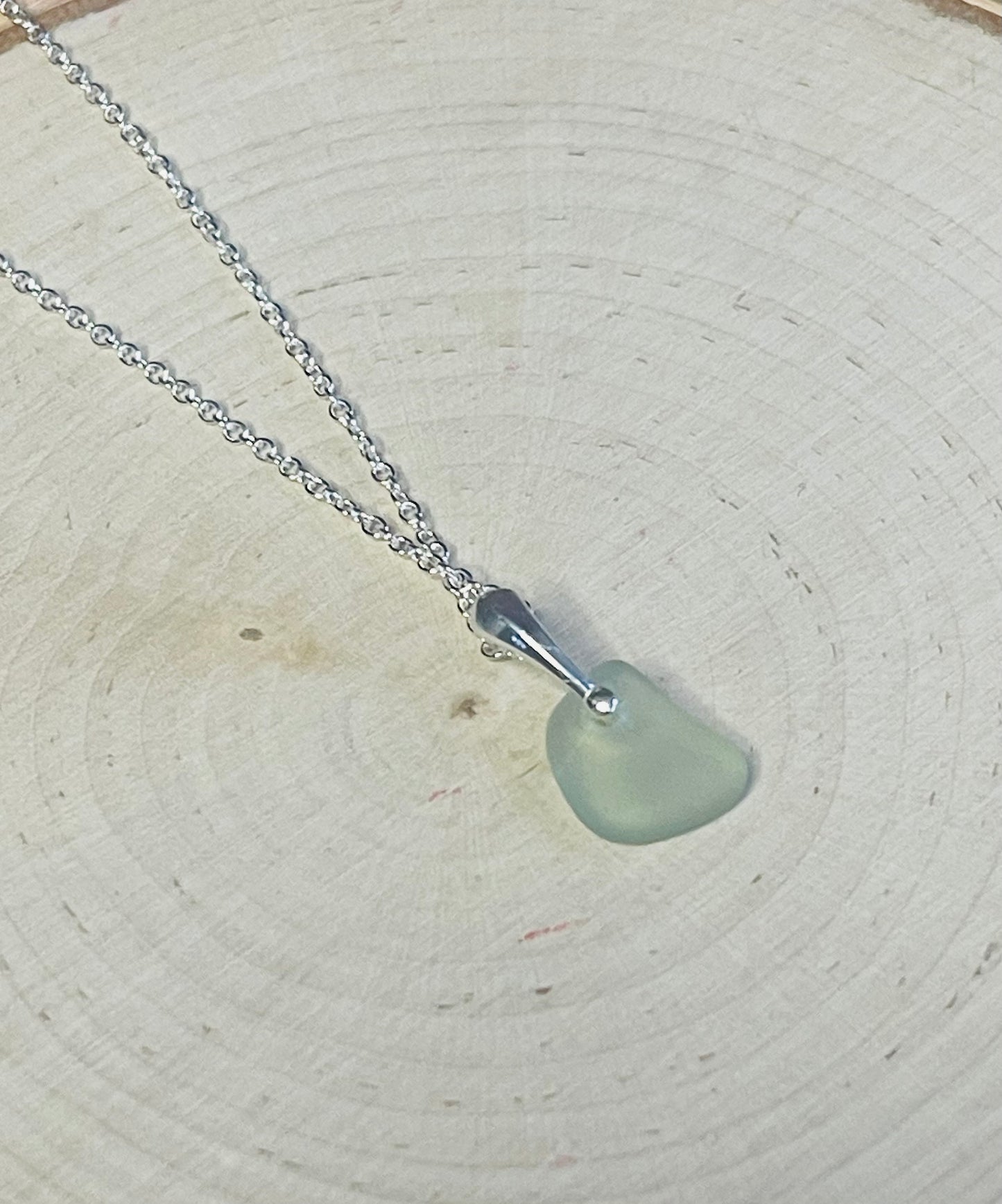 Seafoam Green Lake Michigan Beach Glass Pendant