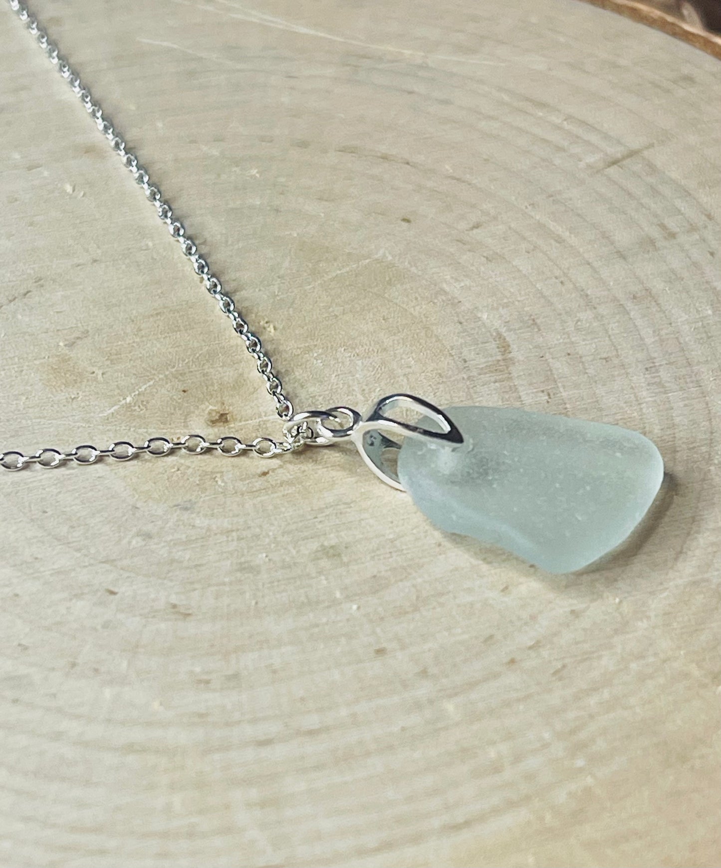 Beautiful Seafoam green Lake Michigan Beach Glass pendant