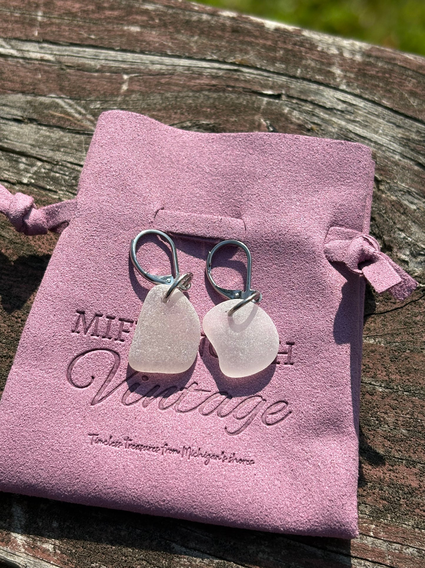 Lake Michigan Beach Glass Earrings – Charlevoix Shores Edition