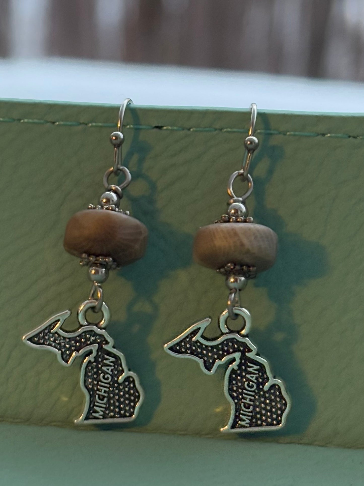 Michigan Charm Petoskey stone earrings