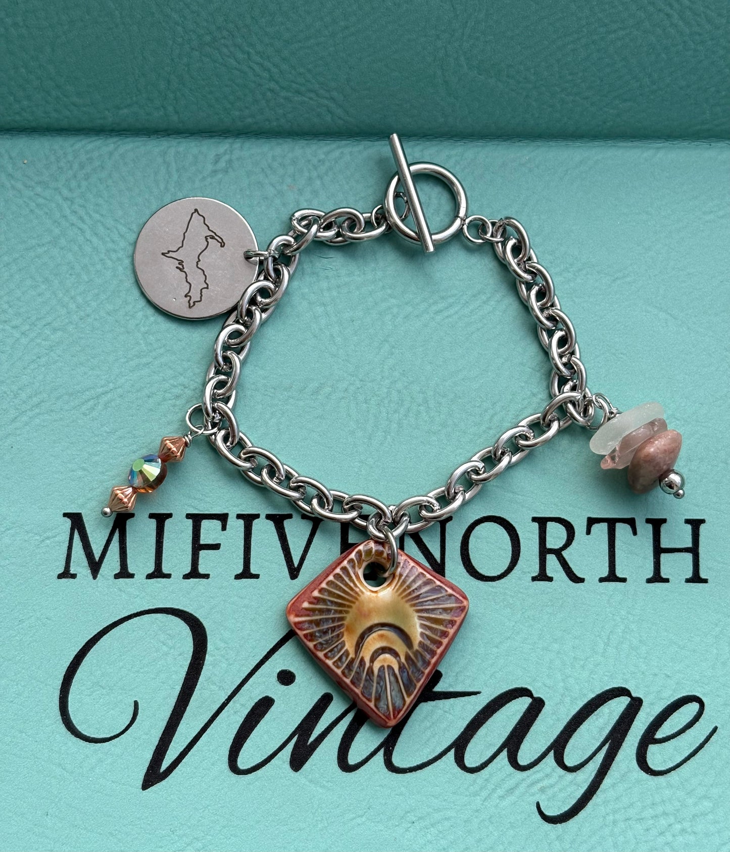 Upper Peninsula Michigan charm bracelet