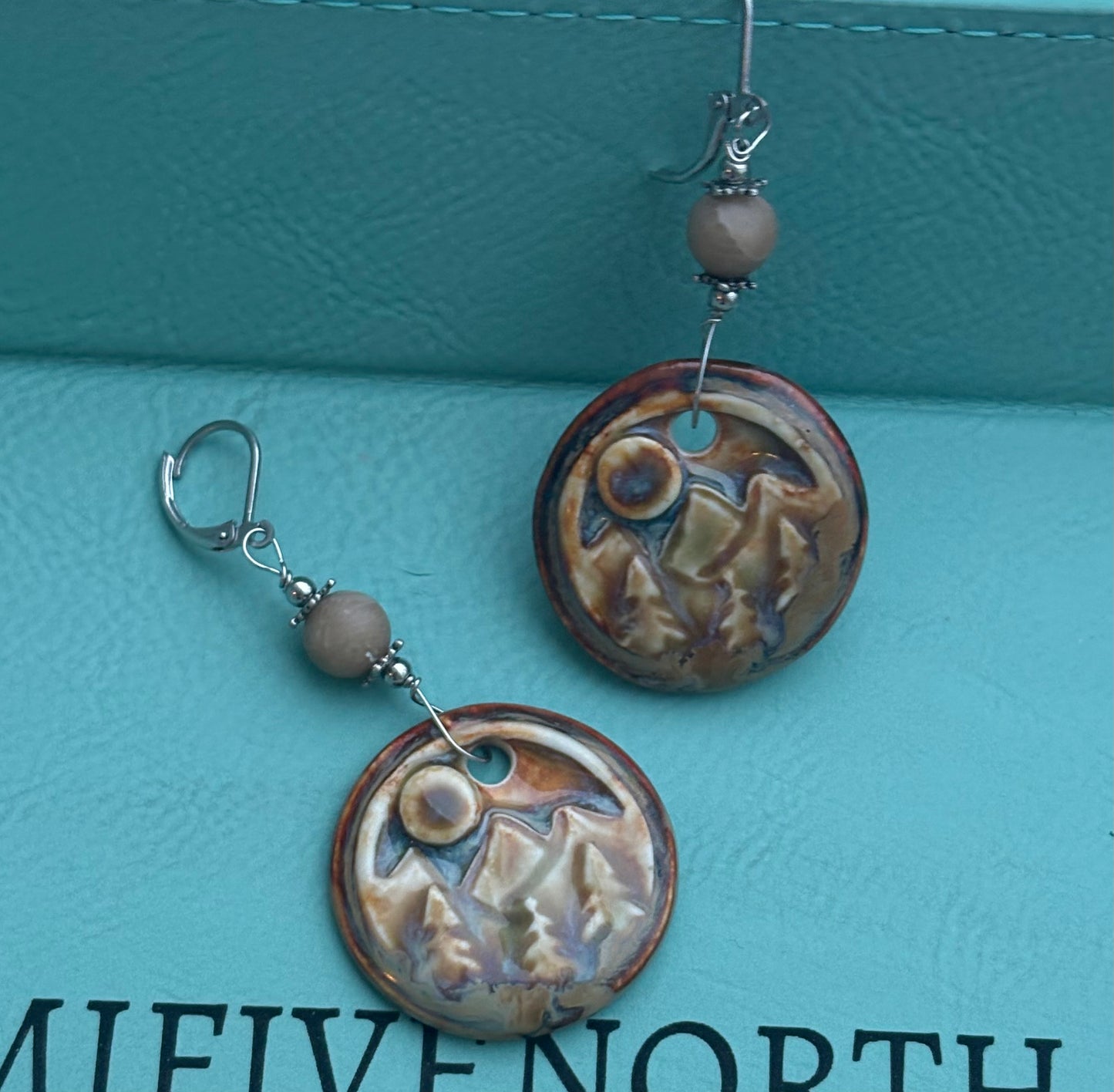 Landscape + Petoskey stone earrings