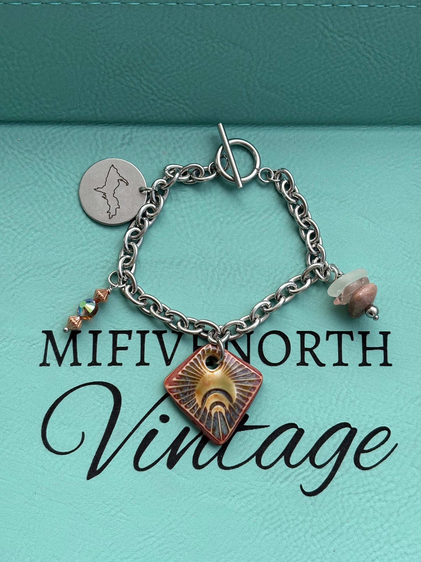 Upper Peninsula Michigan charm bracelet