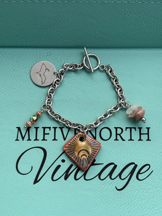 Upper Peninsula Michigan charm bracelet