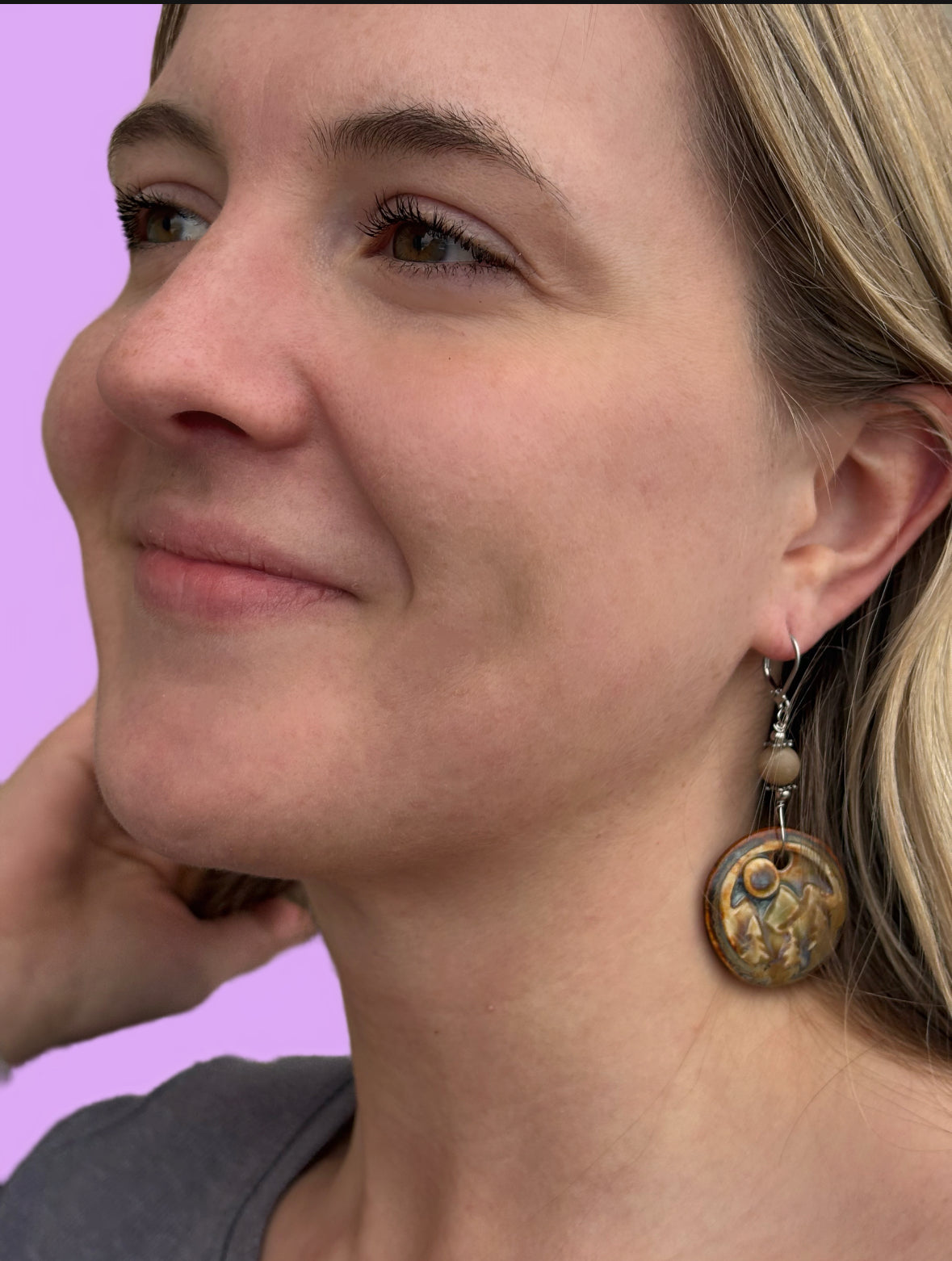 Landscape + Petoskey stone earrings