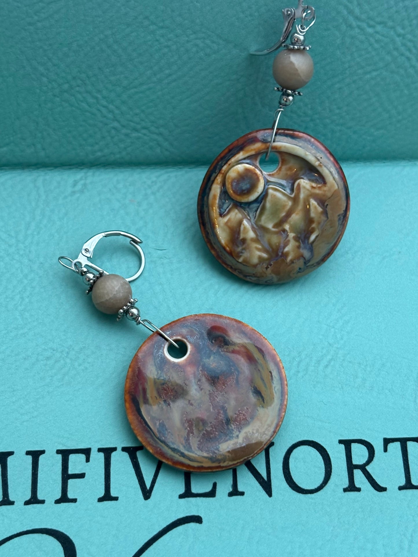 Landscape + Petoskey stone earrings