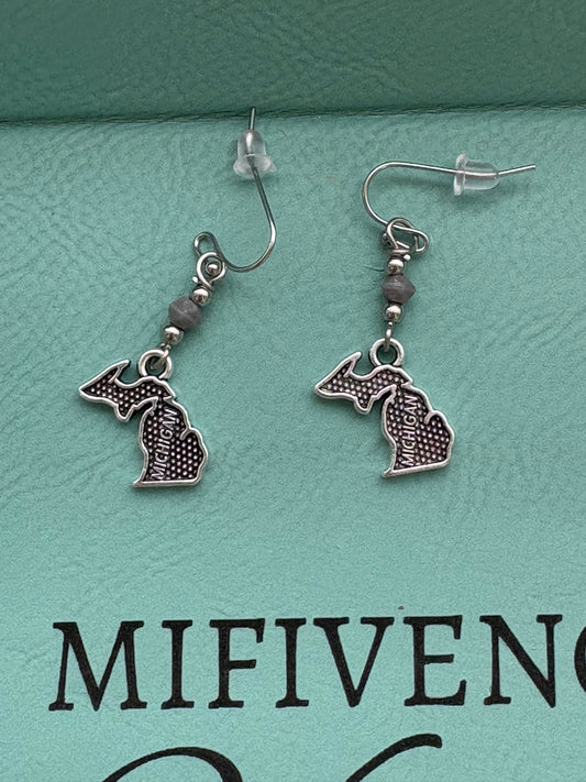 State of Michigan Charm Earrings