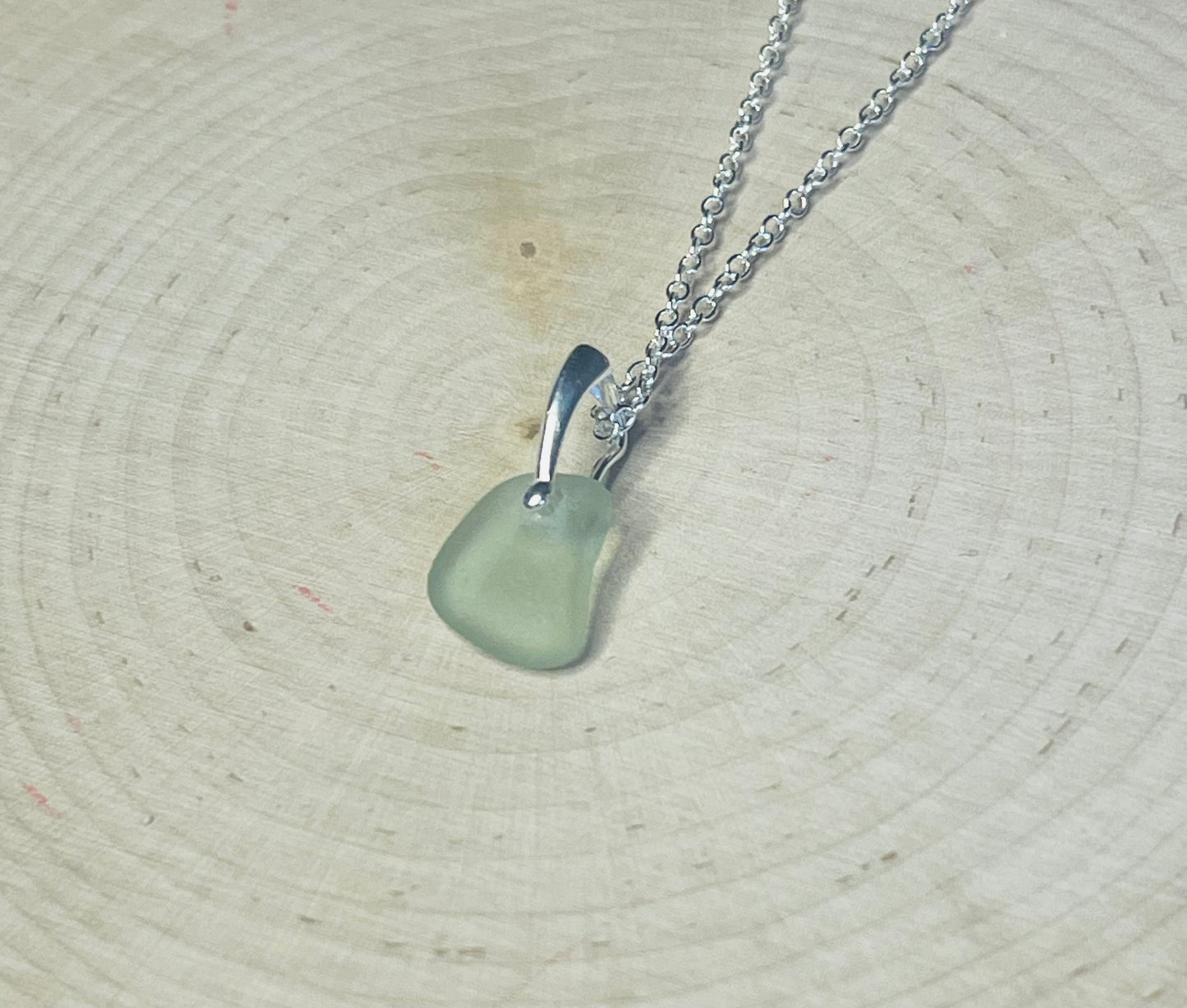 Seafoam Green Lake Michigan Beach Glass Pendant