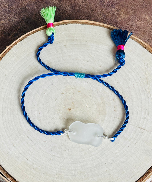 Cute and fun authentic Lake Michigan beach glass friendship bracelet