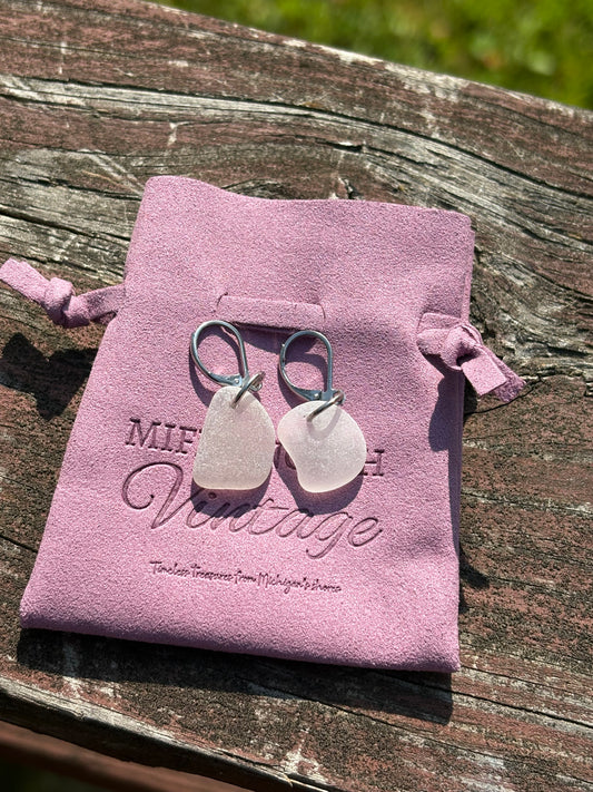 Lake Michigan Beach Glass Earrings – Charlevoix Shores Edition