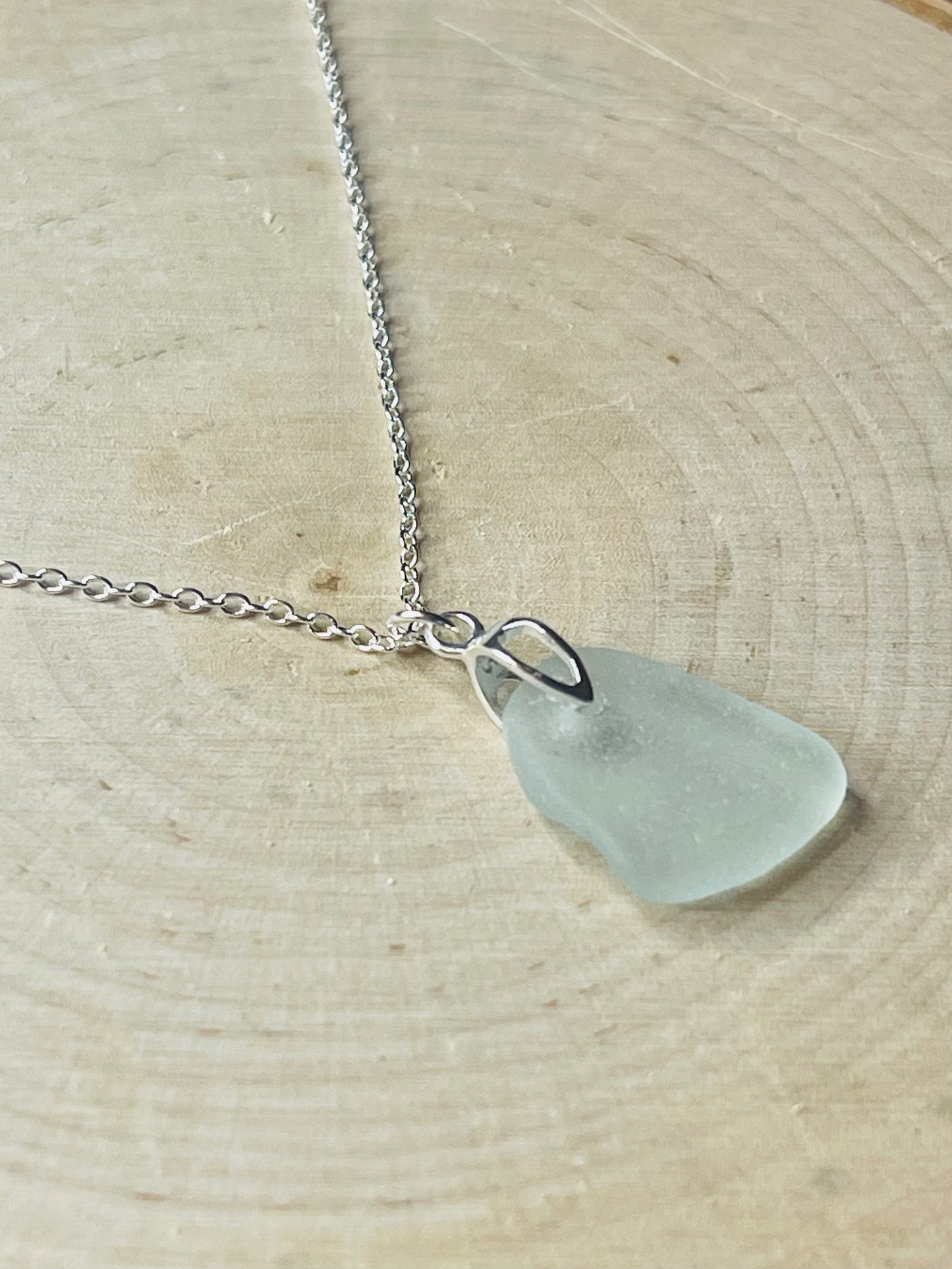 Beautiful Seafoam green Lake Michigan Beach Glass pendant