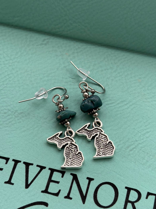 Leland Blue + Michigan Charm dangle earring