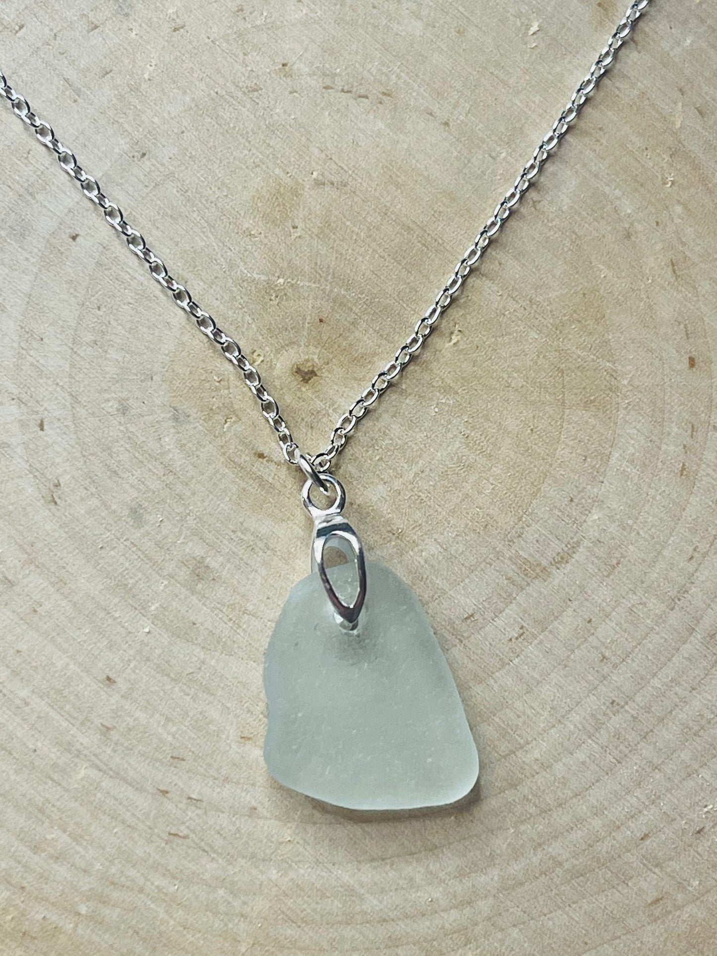 Beautiful Seafoam green Lake Michigan Beach Glass pendant