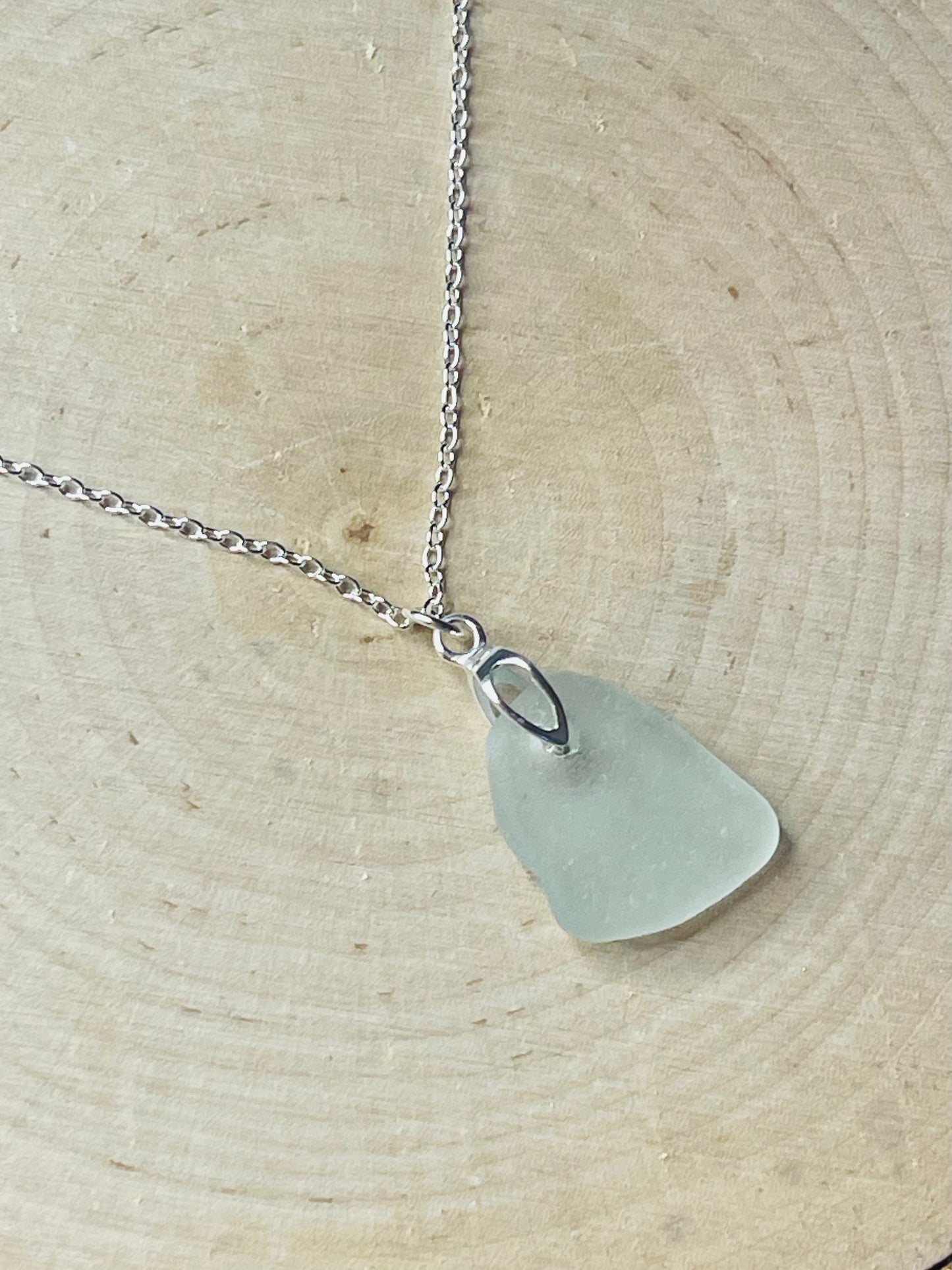 Beautiful Seafoam green Lake Michigan Beach Glass pendant